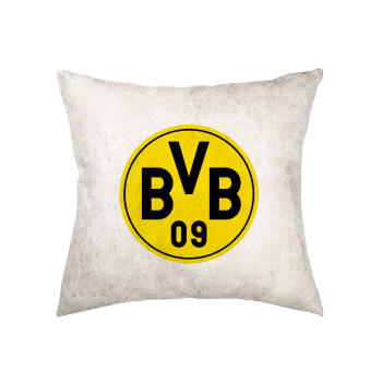 BVB Dortmund, Μαξιλάρι καναπέ Δερματίνη Γκρι 40x40cm με γέμισμα