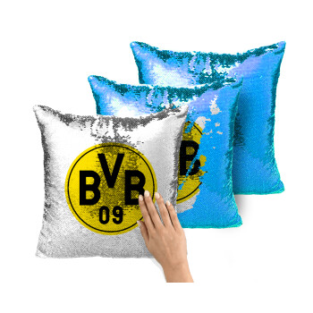 BVB Μπορούσια Ντόρτμουντ , Μαξιλάρι καναπέ Μαγικό Μπλε με πούλιες 40x40cm περιέχεται το γέμισμα