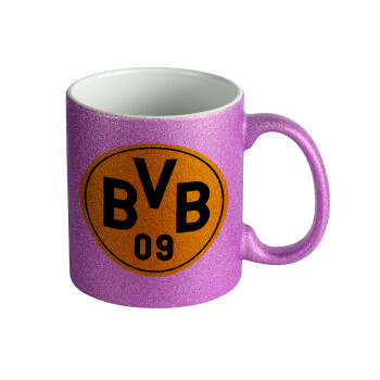 BVB Dortmund, Κούπα Μωβ Glitter που γυαλίζει, κεραμική, 330ml