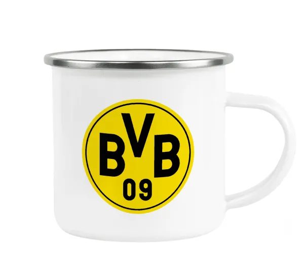 BVB Dortmund — Metallic enamel cup white 360ml