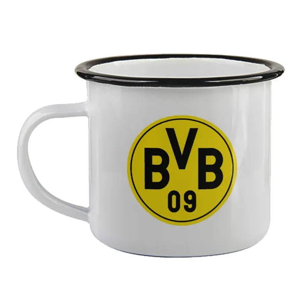 BVB Dortmund — Enamel mug with black rim, 360ml