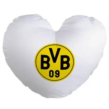 BVB Dortmund, Μαξιλάρι καναπέ καρδιά 40x40cm περιέχεται το  γέμισμα