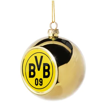 BVB Dortmund, Golden Christmas tree ball ornament 8cm