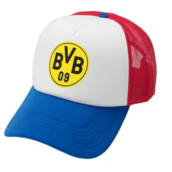 BVB Μπορούσια Ντόρτμουντ , Καπέλο Ενηλίκων Soft Trucker με Δίχτυ Red/Blue/White (POLYESTER, ΕΝΗΛΙΚΩΝ, UNISEX, ONE SIZE)