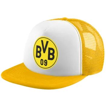 BVB Μπορούσια Ντόρτμουντ , Καπέλο Ενηλίκων Soft Trucker με Δίχτυ Κίτρινο/White (POLYESTER, ΕΝΗΛΙΚΩΝ, UNISEX, ONE SIZE)