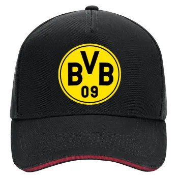 BVB Dortmund, DRILL Adult Ultimate Hat BLACK/RED, (100% COTTON, ADULT, UNISEX, ONE SIZE)