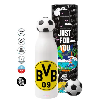 BVB Μπορούσια Ντόρτμουντ , Μπάλα ποδοσφαίρου μεταλλικό παγούρι θερμός, διπλού τοιχώματος, 550ml