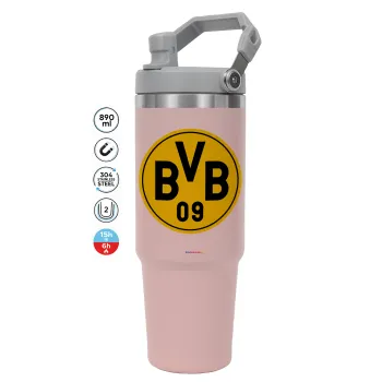 BVB Dortmund, Pink color, 890ml (30oz) stainless Steel Tumbler with Handle
