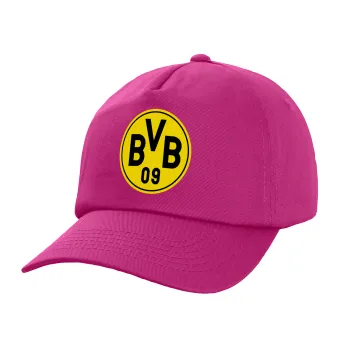 BVB Dortmund, Children's Baseball Cap, 100% Cotton Twill, Fuchsia (COTTON, CHILDREN'S, UNISEX, ONE SIZE)