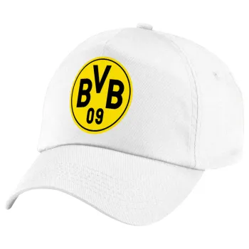 BVB Μπορούσια Ντόρτμουντ , Καπέλο παιδικό Baseball, 100% Βαμβακερό Twill, Λευκό (ΒΑΜΒΑΚΕΡΟ, ΠΑΙΔΙΚΟ, UNISEX, ONE SIZE)