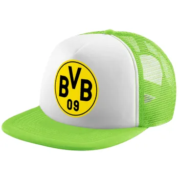 BVB Dortmund, Adult Soft Trucker Hat with Mesh GREEN/WHITE (POLYESTER, ADULT, ONE SIZE)