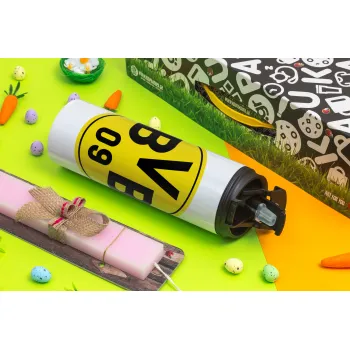 BVB Dortmund, Easter candle,Travel Tumbler 2 Lids, with metal straw & cleaning brush & aromatic flat candle (30cm) (PINK)