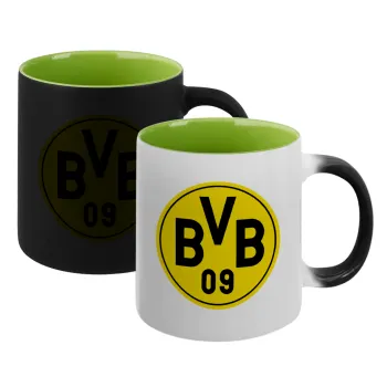 BVB Dortmund, Κούπα Μαγική εσωτερικό πράσινο, κεραμική 330ml που αλλάζει χρώμα με το ζεστό ρόφημα