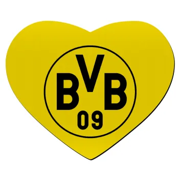 BVB Dortmund, Mousepad heart 23x20cm