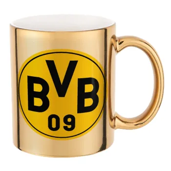 BVB Μπορούσια Ντόρτμουντ , Κούπα κεραμική, χρυσή καθρέπτης, 330ml