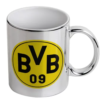 BVB Μπορούσια Ντόρτμουντ , Κούπα κεραμική, ασημένια καθρέπτης, 330ml