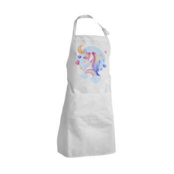 Cute unicorn, Adult Chef Apron (with sliders and 2 pockets)