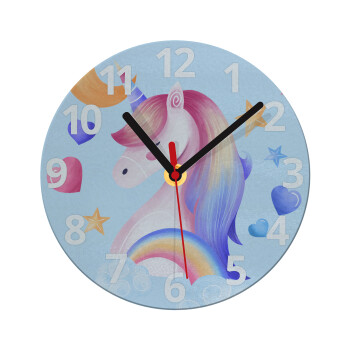 Μονόκερος, Ρολόι τοίχου γυάλινο (20cm)