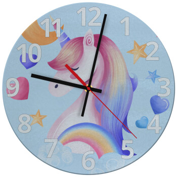 Μονόκερος, Ρολόι τοίχου γυάλινο (30cm)