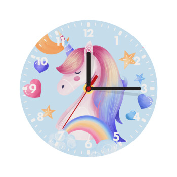Cute unicorn, Wooden wall clock (20cm)
