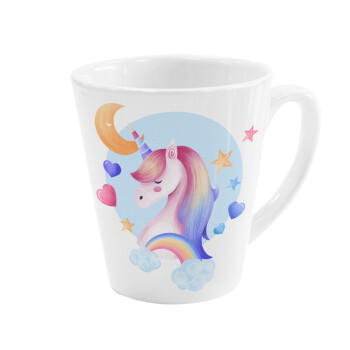 Μονόκερος, Κούπα κωνική Latte Λευκή, κεραμική, 300ml