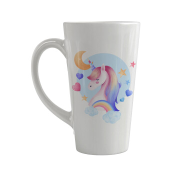 Cute unicorn, Κούπα κωνική Latte Μεγάλη, κεραμική, 450ml