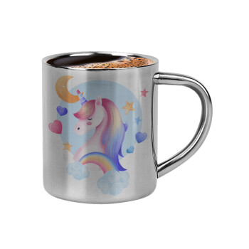 Cute unicorn, Κουπάκι μεταλλικό διπλού τοιχώματος για espresso (220ml)