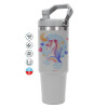 GREY color, 890ml (30oz) stainless Steel Tumbler with Handle