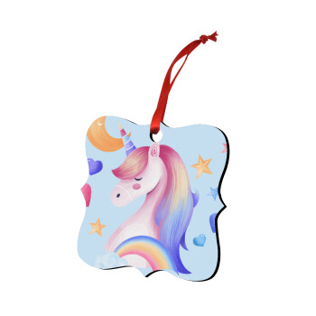 Μονόκερος, Στολίδι Χριστουγεννιάτικο στολίδι polygon ξύλινο 7.5cm