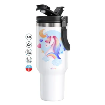 Cute unicorn, Mega Stainless steel Tumbler with lid, double wall 1,2L