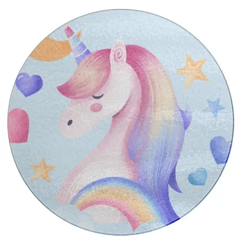 Cute unicorn, Επιφάνεια κοπής γυάλινη στρογγυλή (30cm)