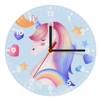 Cute unicorn, Wooden wall clock (20cm)