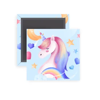 Μονόκερος, Μαγνητάκι ψυγείου τετράγωνο διάστασης 5x5cm