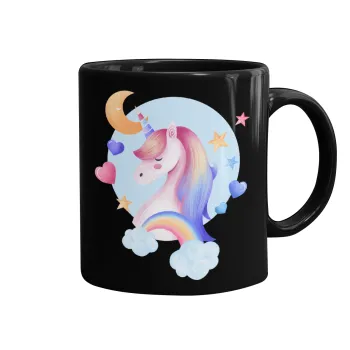 Μονόκερος, Κούπα Μαύρη, κεραμική, 330ml