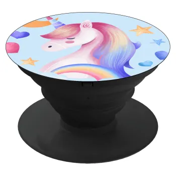 Cute unicorn, Phone Holders Stand  Black Hand-held Mobile Phone Holder