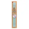 Easter Set, wooden keychain & aromatic flat Easter candle (30cm) (TURQUOISE)
