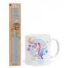 Easter Set, Ceramic Cup (330ml) & Easter aromatic flat candle (30cm) (GRAY)