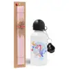 Easter Set, metallic aluminum bottle (500ml) & aromatic flat Easter candle (30cm) (PINK)