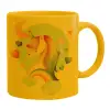 Ceramic coffee mug yellow, 330ml