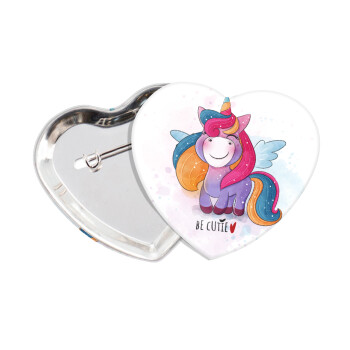 Pink unicorn, Κονκάρδα παραμάνα καρδιά (57x52mm)