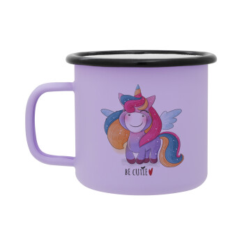 Pink unicorn, Κούπα Μεταλλική εμαγιέ ΜΑΤ Light Pastel Purple 360ml