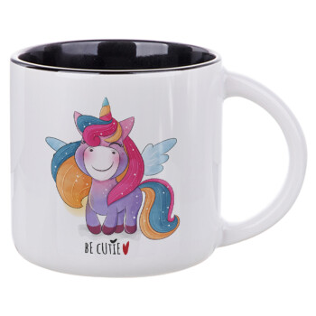 Μονόκερος, Κούπα κεραμική 400ml Λευκή/Μαύρη