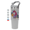 GREY color, 890ml (30oz) stainless Steel Tumbler with Handle