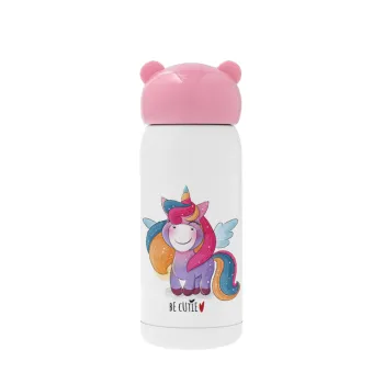 Pink unicorn, Pink stainless steel thermal flask, 320ml