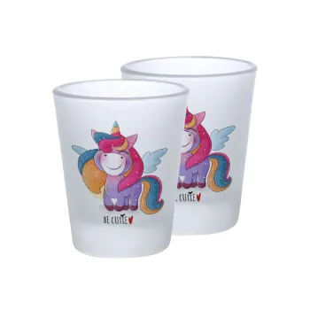 Pink unicorn, Σφηνοπότηρα γυάλινα 45ml του πάγου (2 τεμάχια)