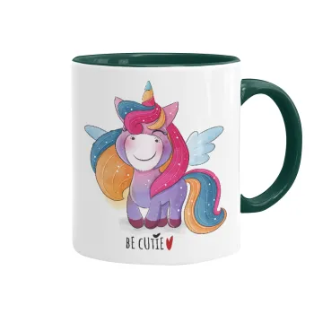 Μονόκερος, Κούπα χρωματιστή πράσινη, κεραμική, 330ml