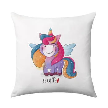 Pink unicorn, Sofa cushion 40x40cm includes filling