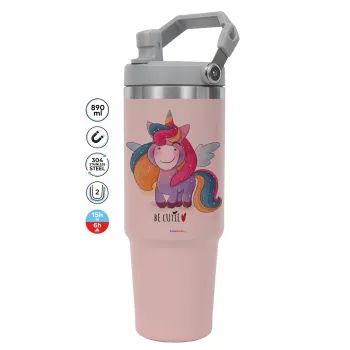 Pink unicorn, Pink color, 890ml (30oz) stainless Steel Tumbler with Handle