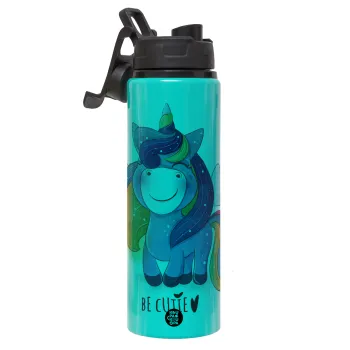 Μονόκερος, Μεταλλικό παγούρι νερού με καπάκι ασφαλείας, αλουμινίου 850ml