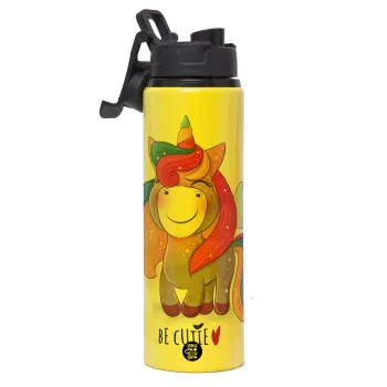 Μονόκερος, Μεταλλικό παγούρι νερού με καπάκι ασφαλείας, αλουμινίου 850ml